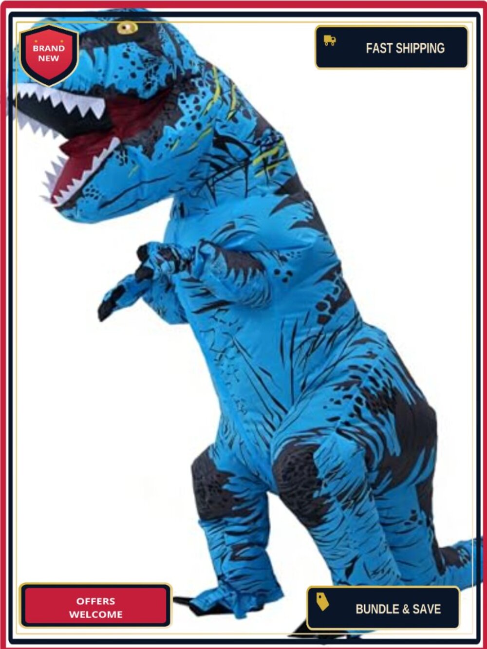 Inflatable T Rex Dinosaur Costume Adult Blow Up Dino Full Body Suit